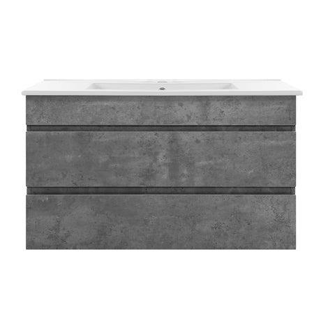 Mount Gambier 915mm wall hung bathroom vanity unit with basin in cement