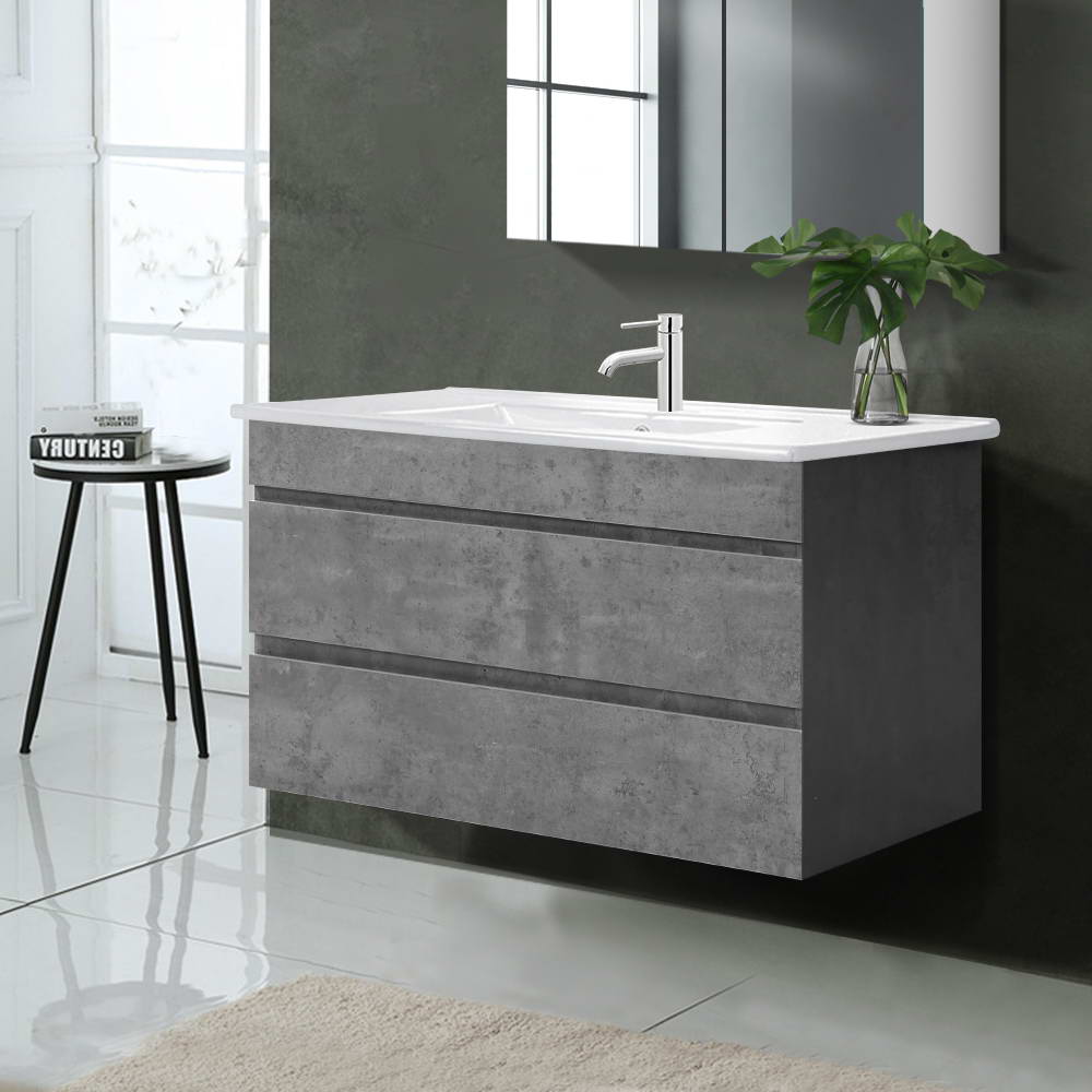Mount Gambier 915mm wall hung bathroom vanity unit with basin in cement