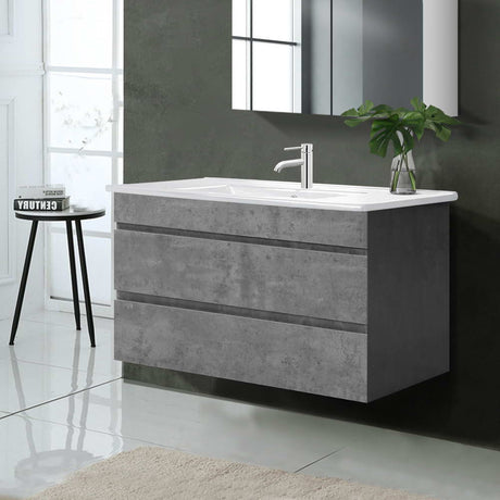 Mount Gambier 915mm wall hung bathroom vanity unit with basin in cement