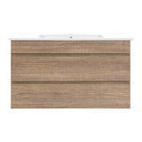 Mount Gambier 915mm wall hung bathroom vanity unit with basin in oak