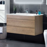 Mount Gambier 915mm wall hung bathroom vanity unit with basin in oak