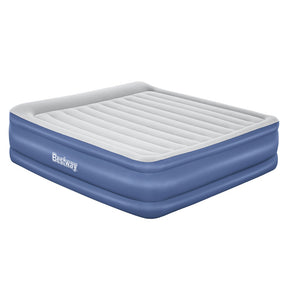 Abraham blue king inflatable vinyl air mattress