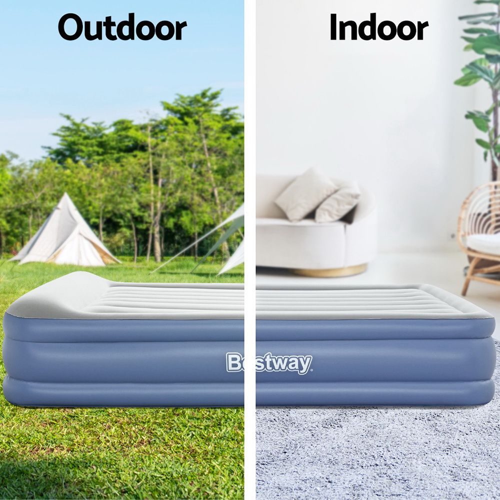 Abraham Air Mattress Queen, 46cm Inflatable Bed Blue