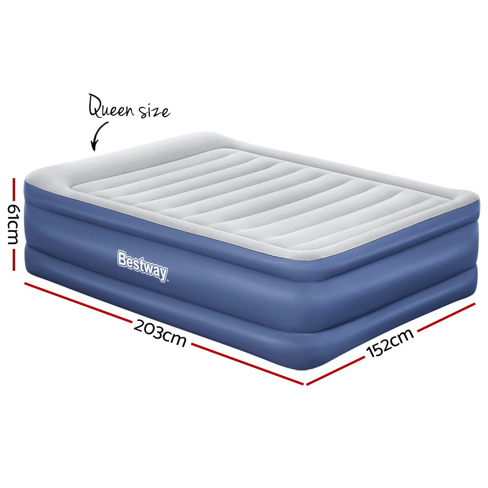 Abraham Air Mattress Queen, 61cm Inflatable Bed Blue