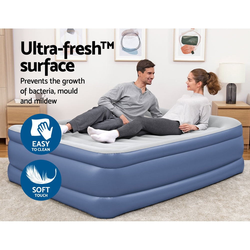 Abraham Air Mattress Queen, 61cm Inflatable Bed Blue