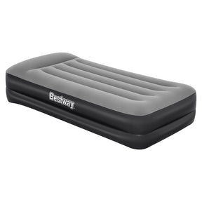 Balfour black flocked single inflatable air mattress with pump
