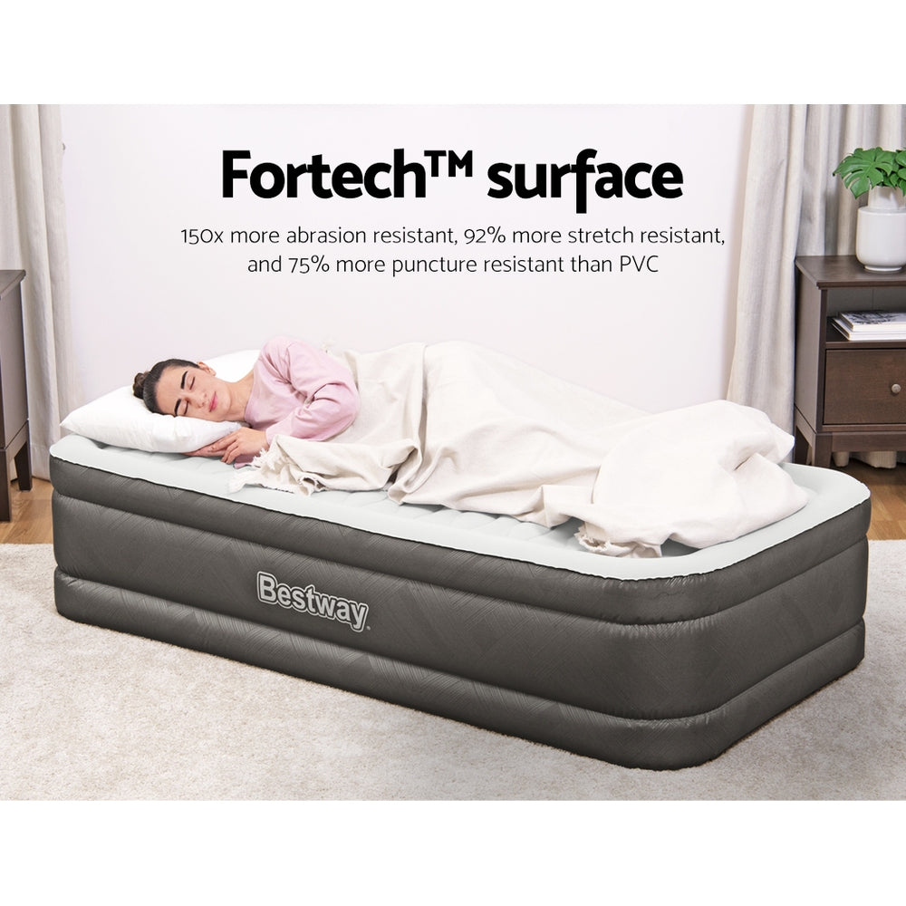 Abraham Air Mattress Single, 46cm Inflatable Bed Grey