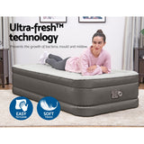 Abraham Air Mattress Single, 46cm Inflatable Bed Grey