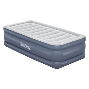 Abraham single inflatable vinyl air mattress with built in pump