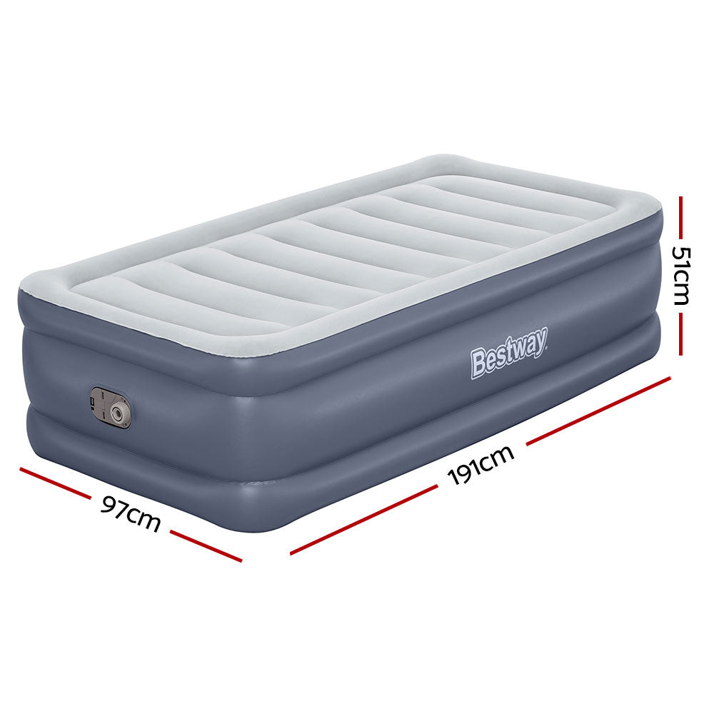Abraham Air Mattress Single, 51cm Inflatable Bed with Built In Pump