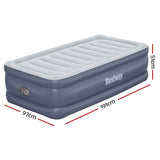 Abraham Air Mattress Single, 51cm Inflatable Bed with Built In Pump