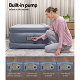 Abraham Air Mattress Single, 51cm Inflatable Bed with Built In Pump