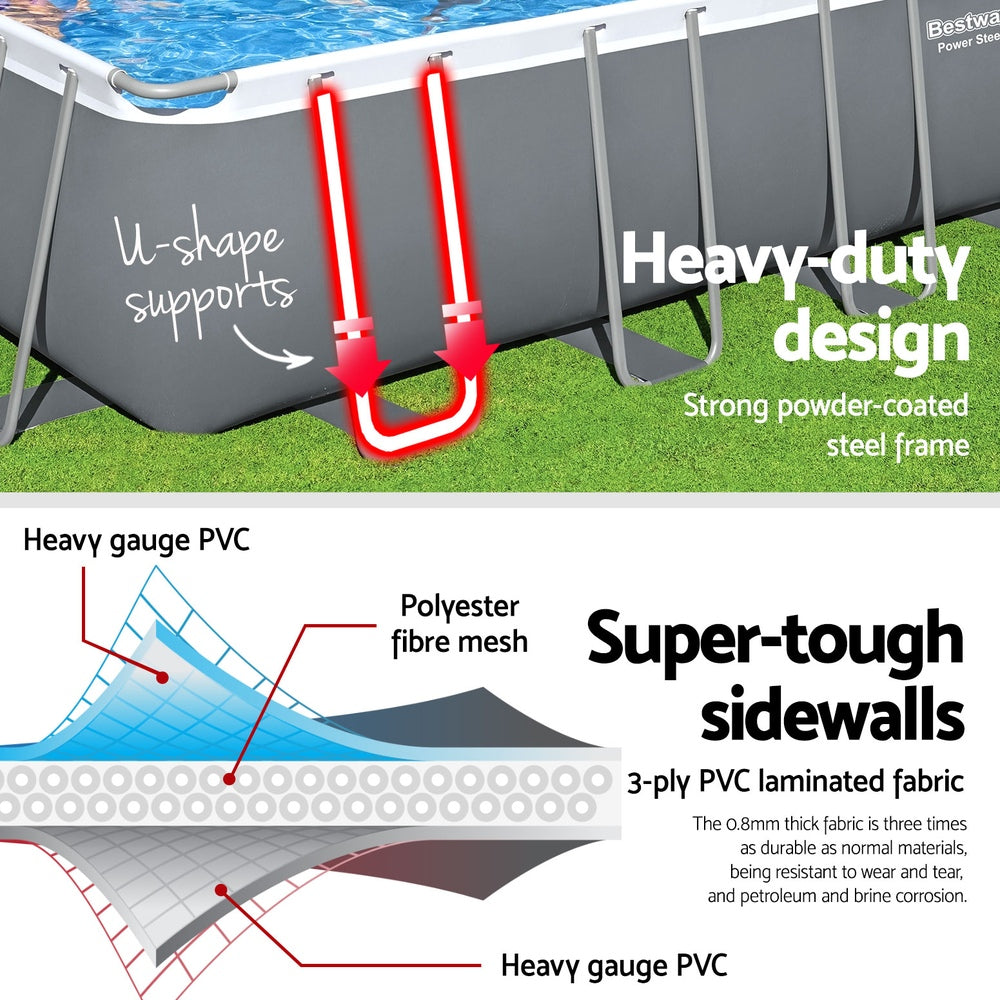 Lourinha Above Ground Steel Frame Pool, 732cm x 366cm x 132cm