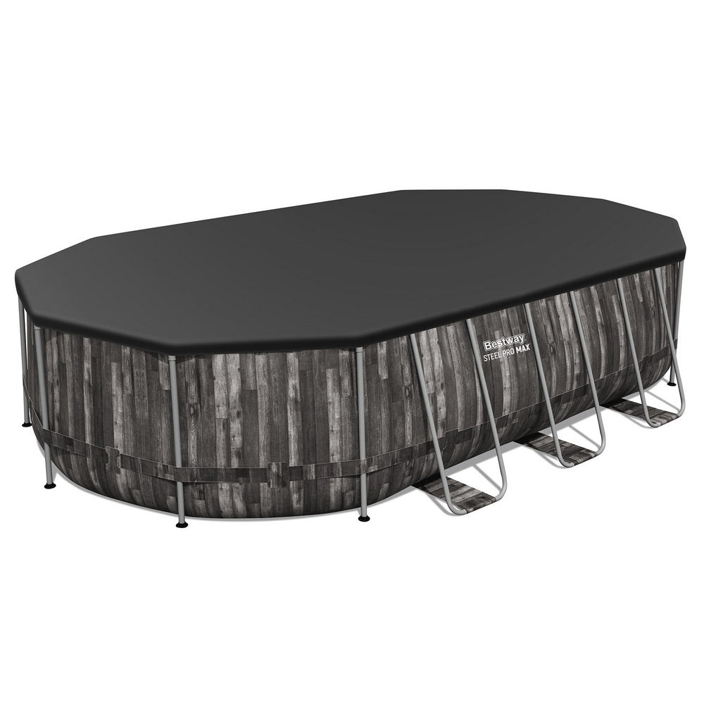 Alcobaca Above Ground Steel Frame Pool Set, 6.1m x 3.66m