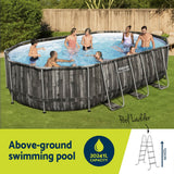 Alcobaca Above Ground Steel Frame Pool Set, 6.1m x 3.66m