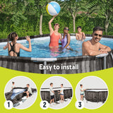Alcobaca Above Ground Steel Frame Pool Set, 6.1m x 3.66m