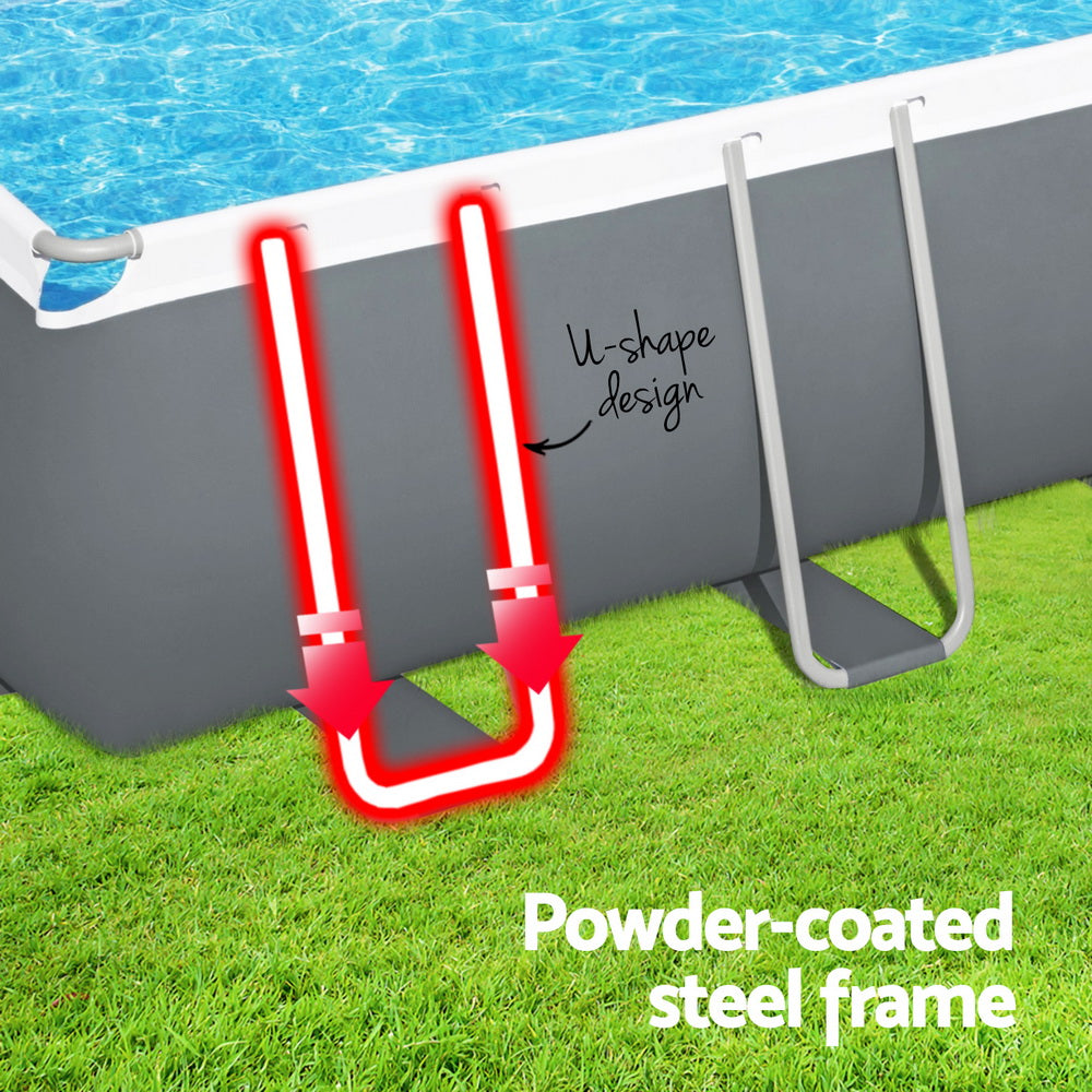 Bombarral Above Ground Steel Frame Pool, 640cm x 274cm x 132cm