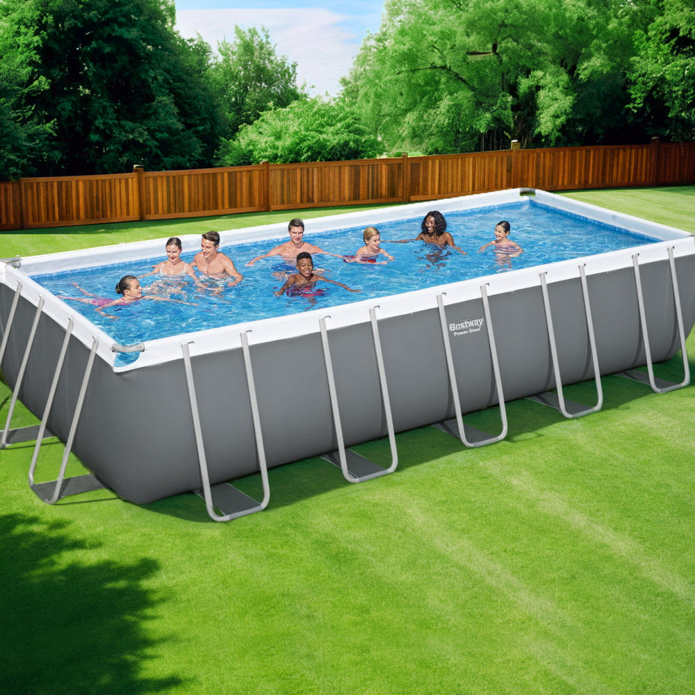 Bombarral Above Ground Steel Frame Pool, 640cm x 274cm x 132cm