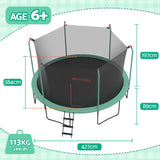 Yeppoon Round Trampoline with Enclosure and Ladder, 14ft
