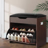 Artiss 3-Tier 15-Pair PU Leather Shoe Storage Bench — White or Walnut — Allure Home Collections