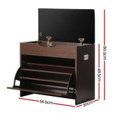 Artiss 3-Tier 15-Pair PU Leather Shoe Storage Bench — White or Walnut — Allure Home Collections