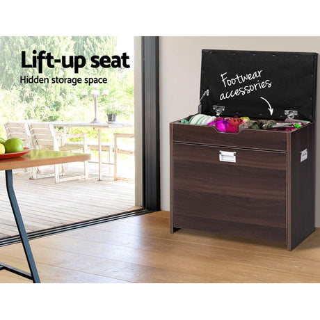 Artiss 3-Tier 15-Pair PU Leather Shoe Storage Bench — White or Walnut — Allure Home Collections