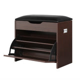 Artiss 3-Tier 15-Pair PU Leather Shoe Storage Bench — White or Walnut — Allure Home Collections