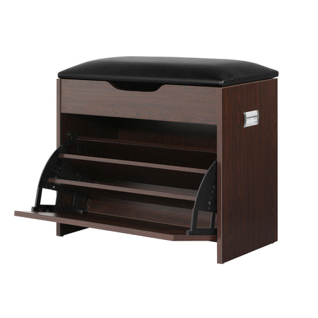 Balmoral Storage Shoe Bench, Walnut 2pcs image 4