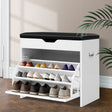 Artiss 3-Tier 15-Pair PU Leather Shoe Storage Bench — White or Walnut — Allure Home Collections