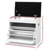 Artiss 3-Tier 15-Pair PU Leather Shoe Storage Bench — White or Walnut — Allure Home Collections