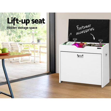 Artiss 3-Tier 15-Pair PU Leather Shoe Storage Bench — White or Walnut — Allure Home Collections