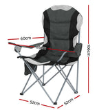Watarrka Folding Camp Chair with Armrests, Grey 2pcs