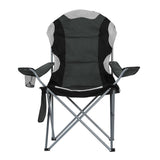 Watarrka Folding Camp Chair with Armrests, Grey 2pcs