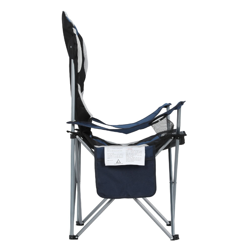 Watarrka Folding Camp Chair with Armrests, Navy 2pcs