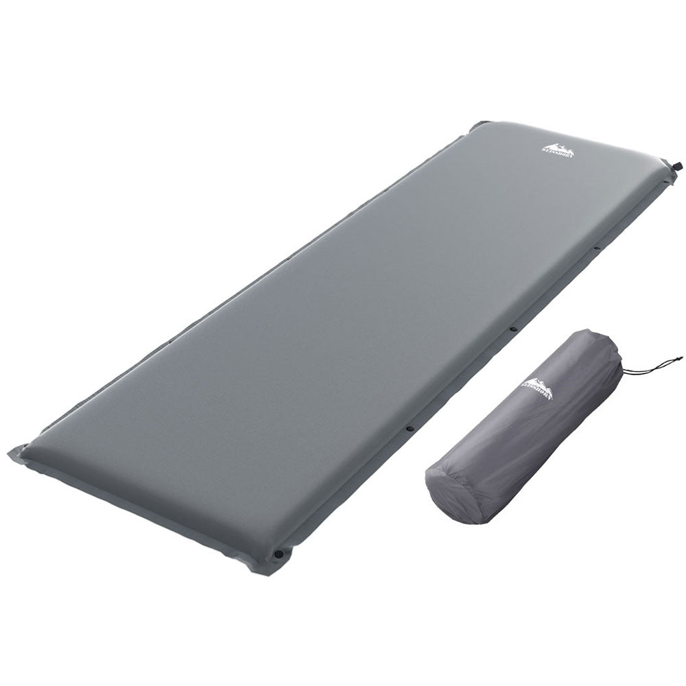 Pyramid grey taffeta self inflating single camping mattress