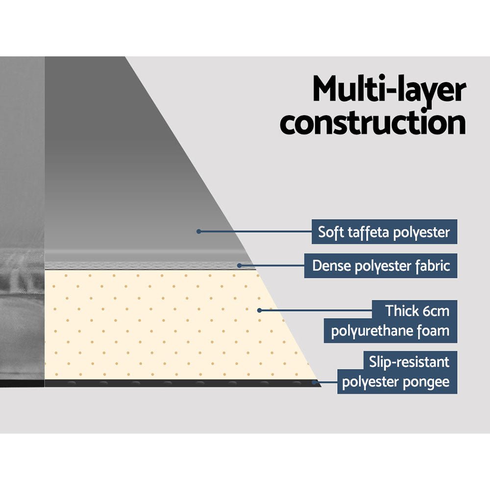 Pyramid Self Inflating Mattress, Single 6cm, Grey