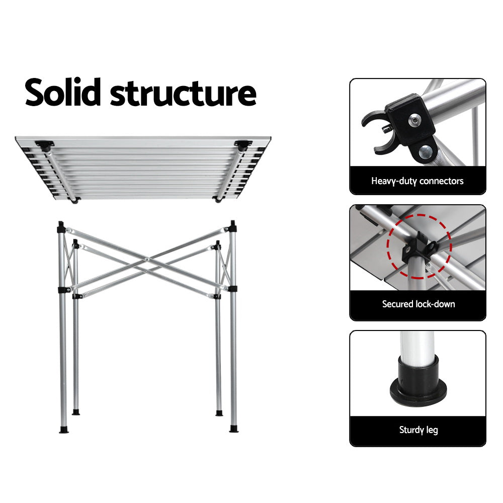 Tnorala Roll Up Folding Camp Table, 70cm