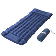 Blue 9cm thick single self inflating mattress with pillow and carry bag