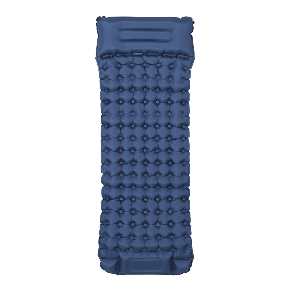 Unwin Self Inflating Mattress, Single 9cm with Pillow and Bag Blue