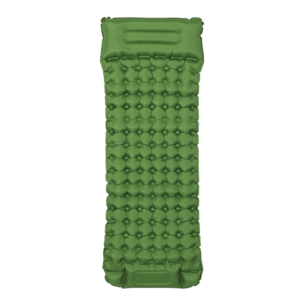 Unwin Self Inflating Mattress, Single 9cm with Pillow Green