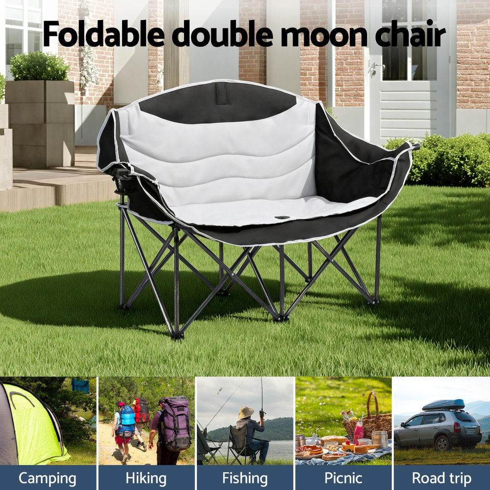 Trephina Double Folding Moon Chair, Two Seater 240kg