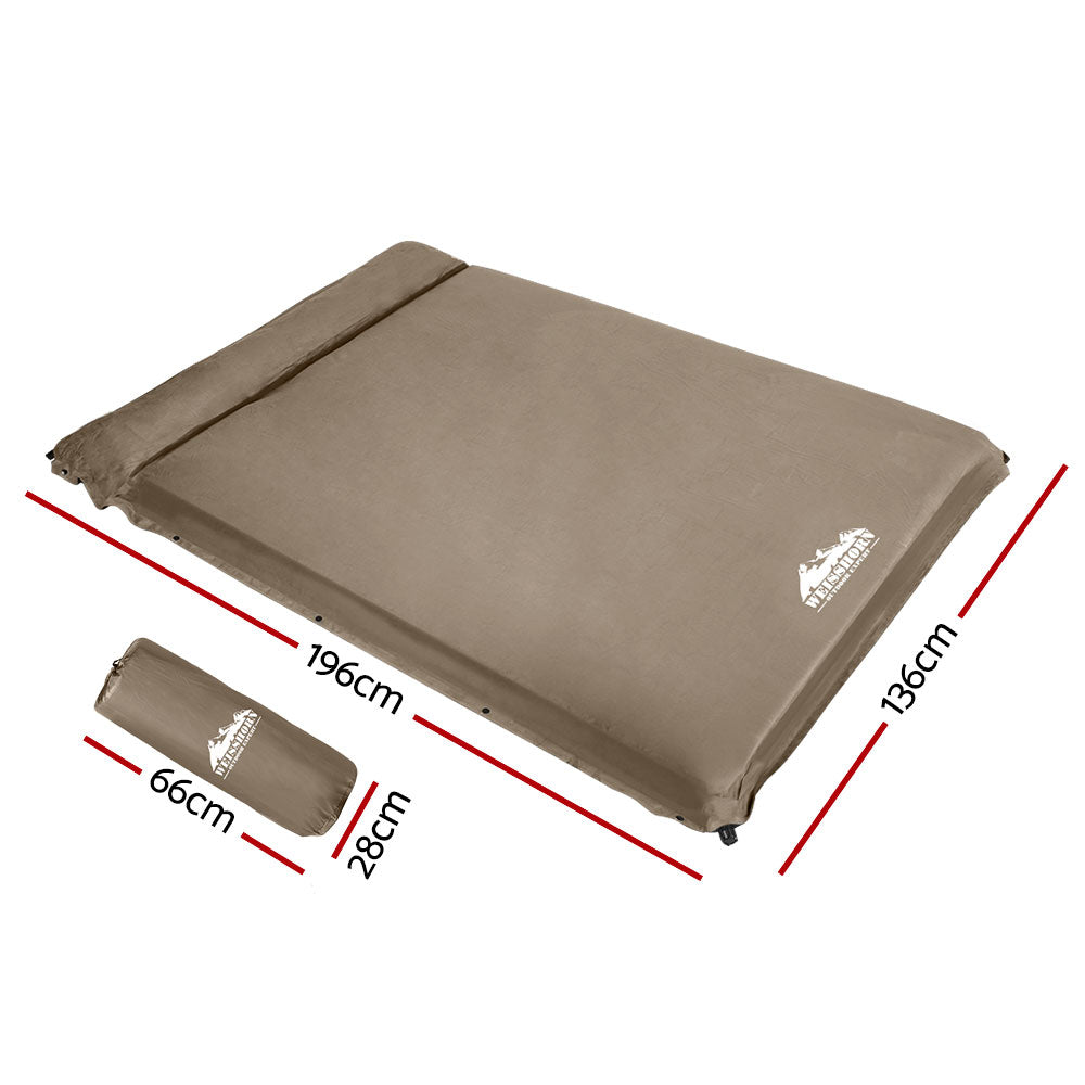 Yoho Self Inflating Camping Mattress, Double 10cm, Coffee