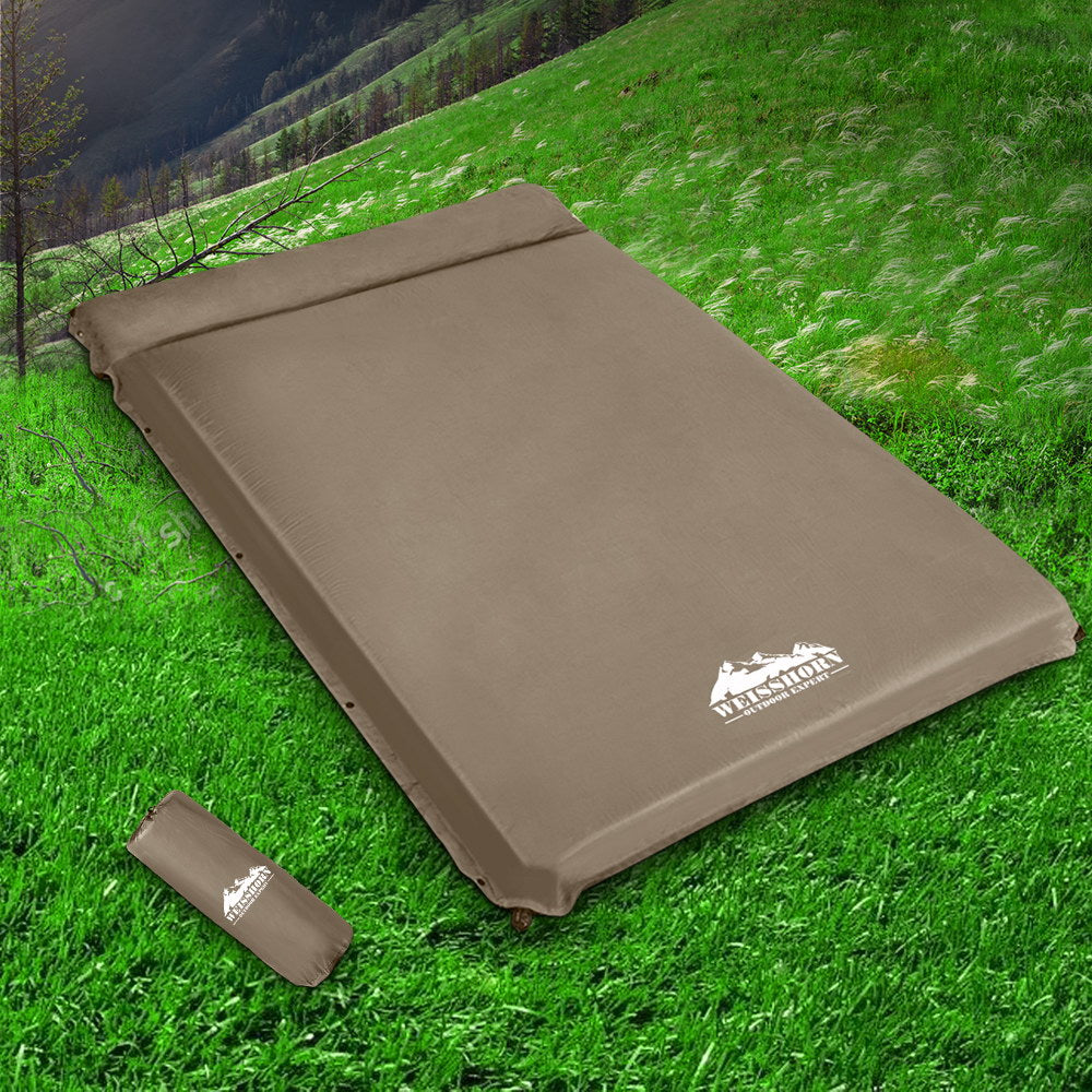 Yoho Self Inflating Camping Mattress, Double 10cm, Coffee