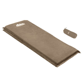 Redoubt coffee suede self inflating single camping mattress