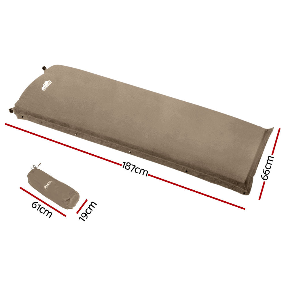 Redoubt Self Inflating Mattress, Single, Coffee