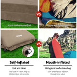 Golden Self Inflating Camping Mattress, Double 2pcs, Coffee