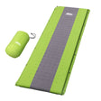 Green single self inflating mat with silky taffeta surface and carry bag