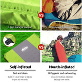 Wiwaxy Self Inflating Mattress, Single Green 195x65cm