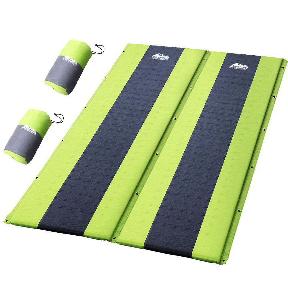 Ramparts green foam self inflating double camping mattress