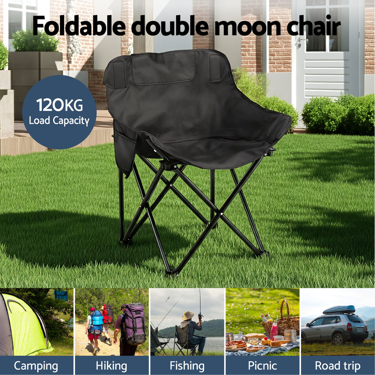Hermannsburg Folding Camp Table and Chair Set 3pcs, Blue